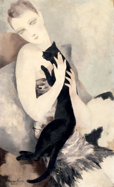 Micao KONO (1876-1954) Femme au chat, 1928
Huile sur toile (rentoilée)
65 x 40 cm

Provenance:...