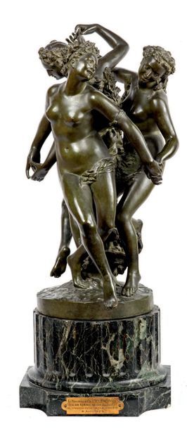 Jean-Baptiste CARPEAUX (D'après) La danse
Epreuve en bronze à patine verte. Fonte...