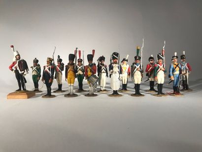 null Métayer. Ier Empire. Divers soldats. Ce lot comprend 15 figurines diverses (hussards...