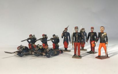 null IIIème République. France. Infanterie de ligne. Ensemble de 11 fantassins (3...