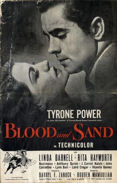 Dossier Presse - BLOOD AND SAND - 1946 4 pages, française, 23x30cm - Film réalisé...