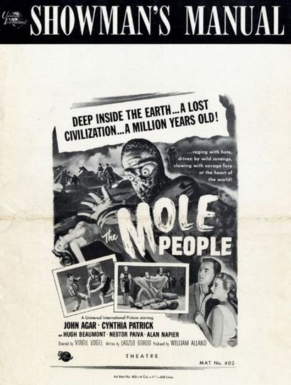 Dossier Presse - MOLE PEOPLE (the) - 1956 Dossier Presse U.S., 30x47cm - Film réalisé...