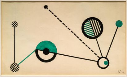 DEBOURG Narciso Sans titre / Technique mixte sur papier / Monogrammé et daté 1952...