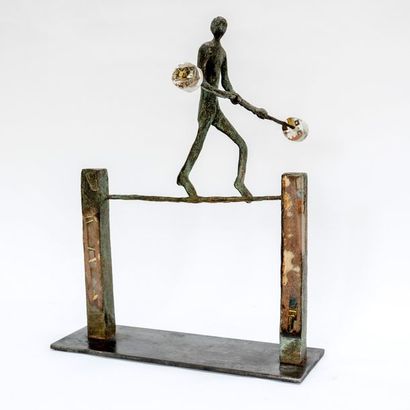 DAIREAUX Stéphane Xylaa / Sculpture en polyester, métal, feuillard de cuivre, poudre...