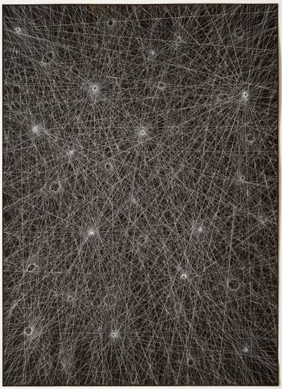 OSMOND Kevin Silver and white spirals in space, 2008 / Peinture argentée et blanche...