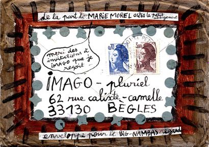 MOREL Marie Enveloppe pour le Big-Nambas regard / Enveloppe Mail-Art décorée sur...