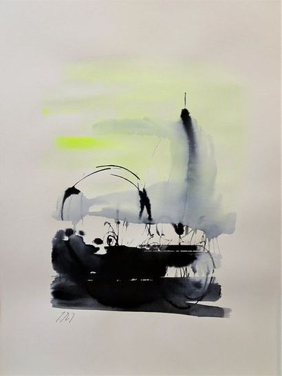 LE ROY Catherine Papier couleur n°51 / Encre sur papier / SBG / 65 x 50 cm