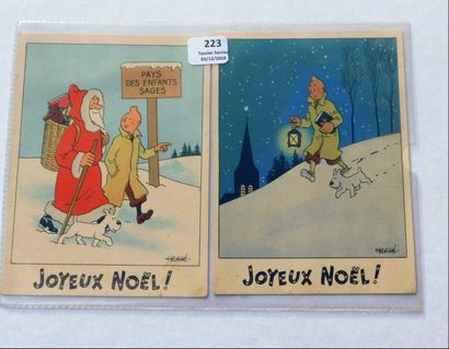 null Cartes Neige. 2 cartes Joyeux Noel.
Carte 2. Tintin et le Père Noel au «Pays...