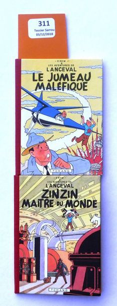null EXEM. 2 albums «Tintin».
Pastiche. «Le Jumeau maléfique» et «Zinzin Maitre du...