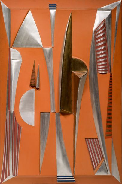 Roger DESSERPRIT (1923-1985) Composition géométrique, 1954
Métal, cuivre, aluminium,...