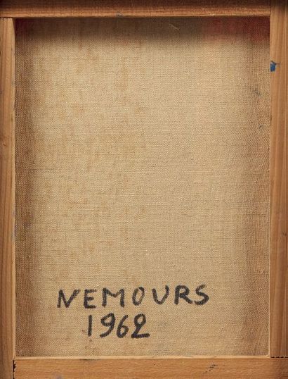 Aurélie Nemours (1910-2005) Composition
Huile sur toile
Signée au dos Nemours 62
27...