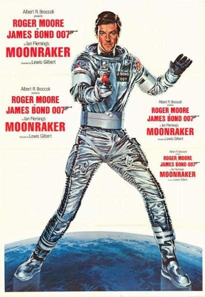 MOONRAKER - 1979 Affiche U.S., 140x200cm - Pliée en très bon état - Film réalisé...