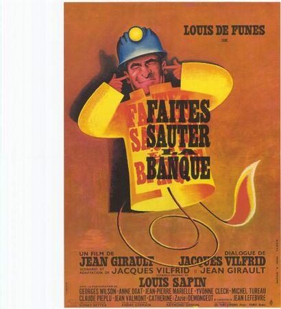 FAITES SAUTER LA BANQUE - 1963 Affiche Française, 60x80cm - pliée en très bon état...