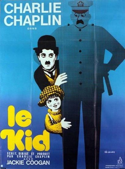 THE KID - 1921 Affiche Française, Ressortie 120x160cm - pliée en très bon état -...