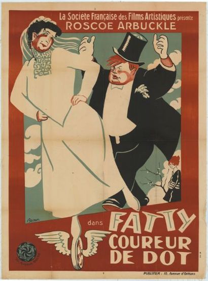 FATTY COUREUR DE DOT - 1917 Affiche Française, 120x160cm - Affiche entoilée en bon...