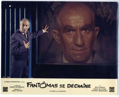 6 photos - FANTOMAS SE DECHAINE - 1965 - Jean MARAIS 6 photos du jeu d'exploitation...