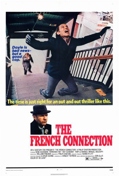 FRENCH CONNECTION - 1971 Affiche U.S., 70x105cm - Entoilée en très bon état - Film...