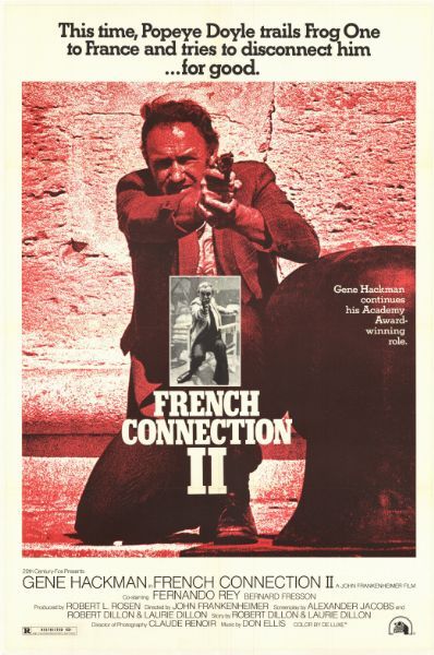 FRENCH CONNECTION 2 - 1975 Affiche U.S., 70x105cm - Entoilée en très bon état - Film...