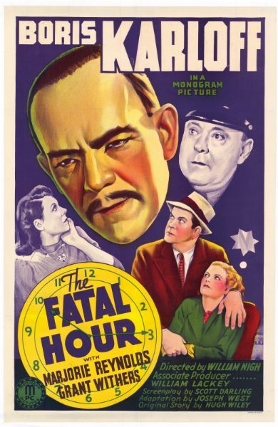 THE FATAL HOUR - 1940 Affiche U.S., 70x105cm - Entoilée en très bon état - Film réalisé...
