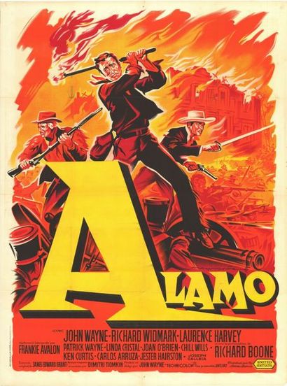 ALAMO (the) - 1960 Affiche originale Française, 120x160cm - Pliée en très bon état...