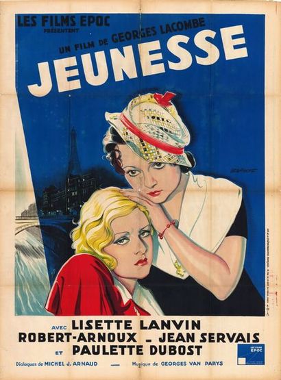 JEUNESSE - 1934 Affiche originale Française, 120x160cm - Pliée en bon état, plis...