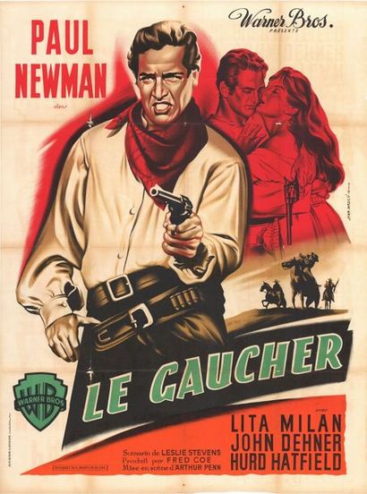 LEFT HANDED GUN - 1957 Affiche originale Française, 120x160cm - Pliée en assez bon...