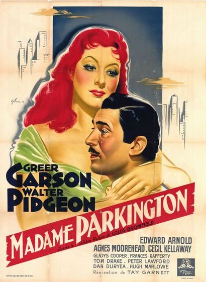 MRS. PARKINGTON - 1944 Affiche originale Française, 120x160cm - Pliée en bon état,...