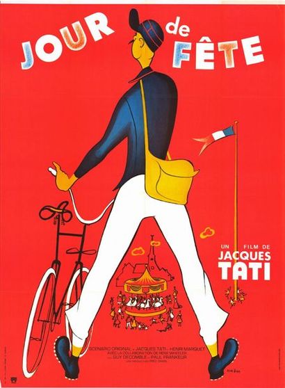 4 ex. - JOUR DE FETE - 1948 Affiche Française, Ressortie 120x160cm - 4 exemplaires...