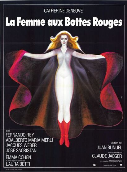 2 ex. - FEMME AUX BOTTES ROUGES (la) - 1974 Affiche originale Française, 120x160cm...
