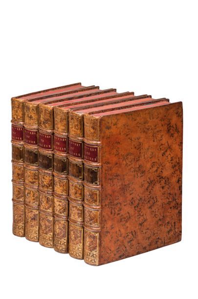 MOLIERE Oeuvres. À Paris, s. n. [Prault], 1734. 6 volumes in-4°, veau, dos à nerfs...