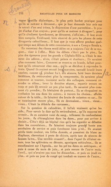 CELINE LOUIS FERDINAND Bagatelles pour un massacre. Denoël Paris 1938. E.O. en S.P....