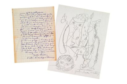 Gaston CHAISSAC (1910-1964) 2 lettres autographes signées à Pierre Boujut, la première...