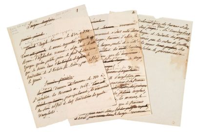 François-René de chateaubriand (1768-1848) Manuscrit de la main de Mme de Chateaubriand...