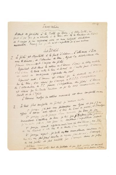 Max JACOB (1876-1944) Manuscrit autographe, Invocation. Sans date. 2 pp. grand in-4,...