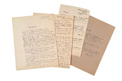 Max JACOB (1876-1944) 4 lettres autographes signées à différents correspondants.
-...