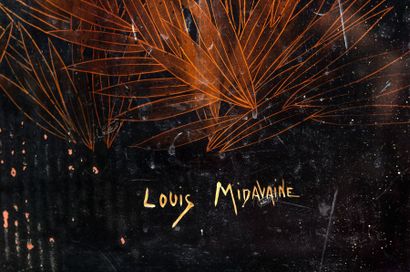 Louis MIDAVAINE (1888-1978) Paravent à cinq panneaux articulés en bois laqué polychrome
Décor...