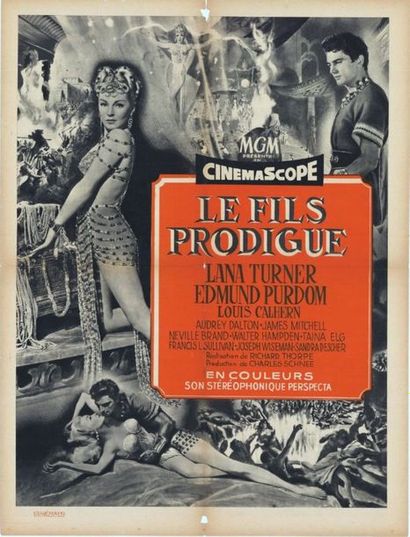 PRODIGAL (the) - 1955 Affiche originale Française, 60x80cm - Pliée en très bon état...
