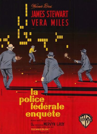 F.B.I. STORY (the) - 1959 BROUTIN - Affiche originale Française, 120x160cm - Pliée...
