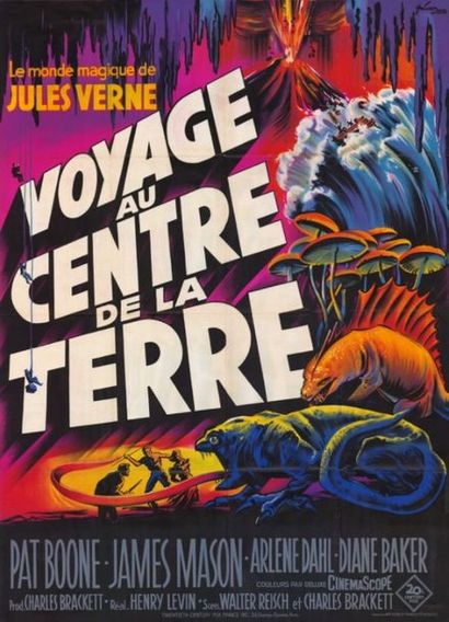 JOURNEY TO THE CENTER OF THE EARTH - 1959 GRINSSON - Affiche originale Française,...