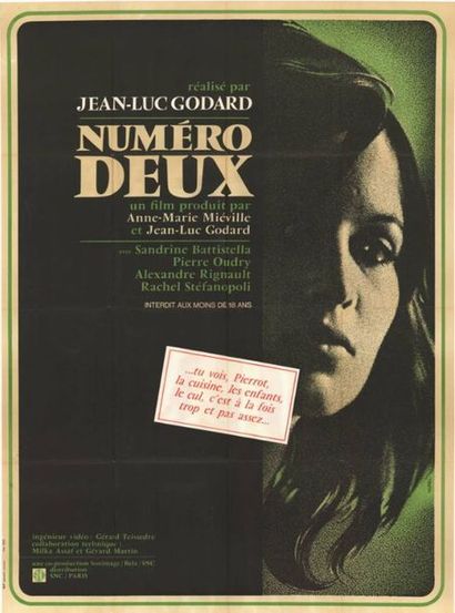 3 ex. - NUMERO DEUX - 1975 HUREL - Affiche originale Française, 120x160cm - 3 exemplaires...