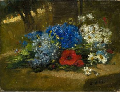 Ernest QUOST (1844-1931) Bouquet fleurs
Huile sur toile
Signée en bas à droite 13,5...