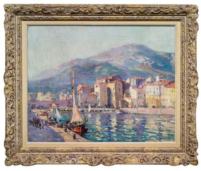 Charles WEISSER (1864-1940) Vue de port
Huile sur toile signée en bas à droite
53...