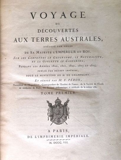 PÉRON (François) & FREYCINET (Louis-Claude DE SAULSES DE). Voyage de découvertes...