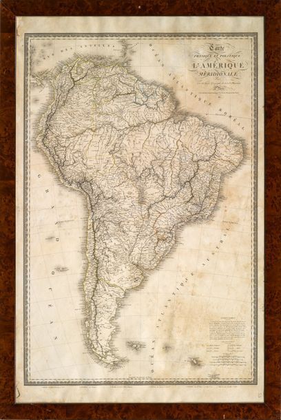null Carte de l'Amérique Méridionale par BRUE, 1821
Encadrée.
87 x 57 cm.
