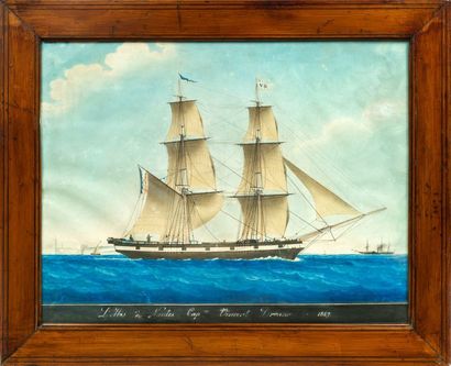Joseph PELLEGRIN (1793-1869) Brick par vent arriére croisant un bateau à aubes
Nommé...
