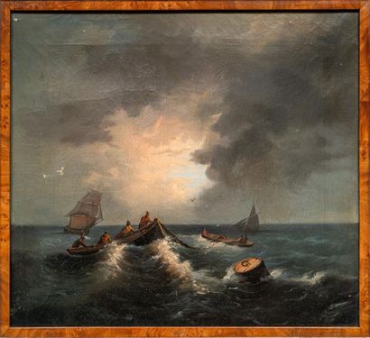 null Dans le goût d'André FONECH, XIXe siècle
La pêche au clair de lune
Huile sur...