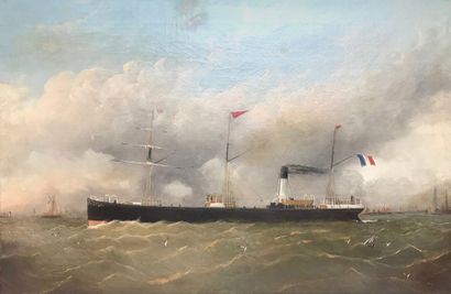 James H. WHELDON (1832-1895) Portrait du navire mixte «La Jehanne» sortant du port...