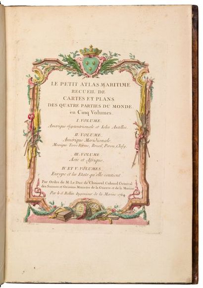 [ATLAS]. BELLIN (Jacques Nicolas). Le Petit Atlas maritime. Recueil de cartes et...