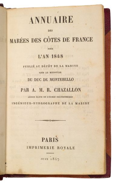 null [ANNUAIRE]. CHAZALLON (Antoine Marie Rémi).
Annuaire des marées des côtes de...