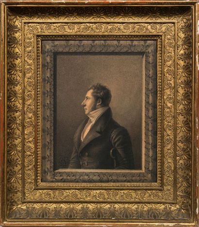 Ecole FRANCAISE, XIXème siècle 
Portrait d'homme
Pastel monogrammé «FN»
27 x 21 ...